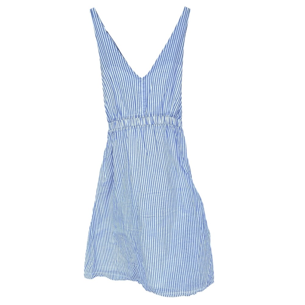J.Crew Striped Sundress XXS Blue White V-Neck Sleeveless Fit & Flare Summer